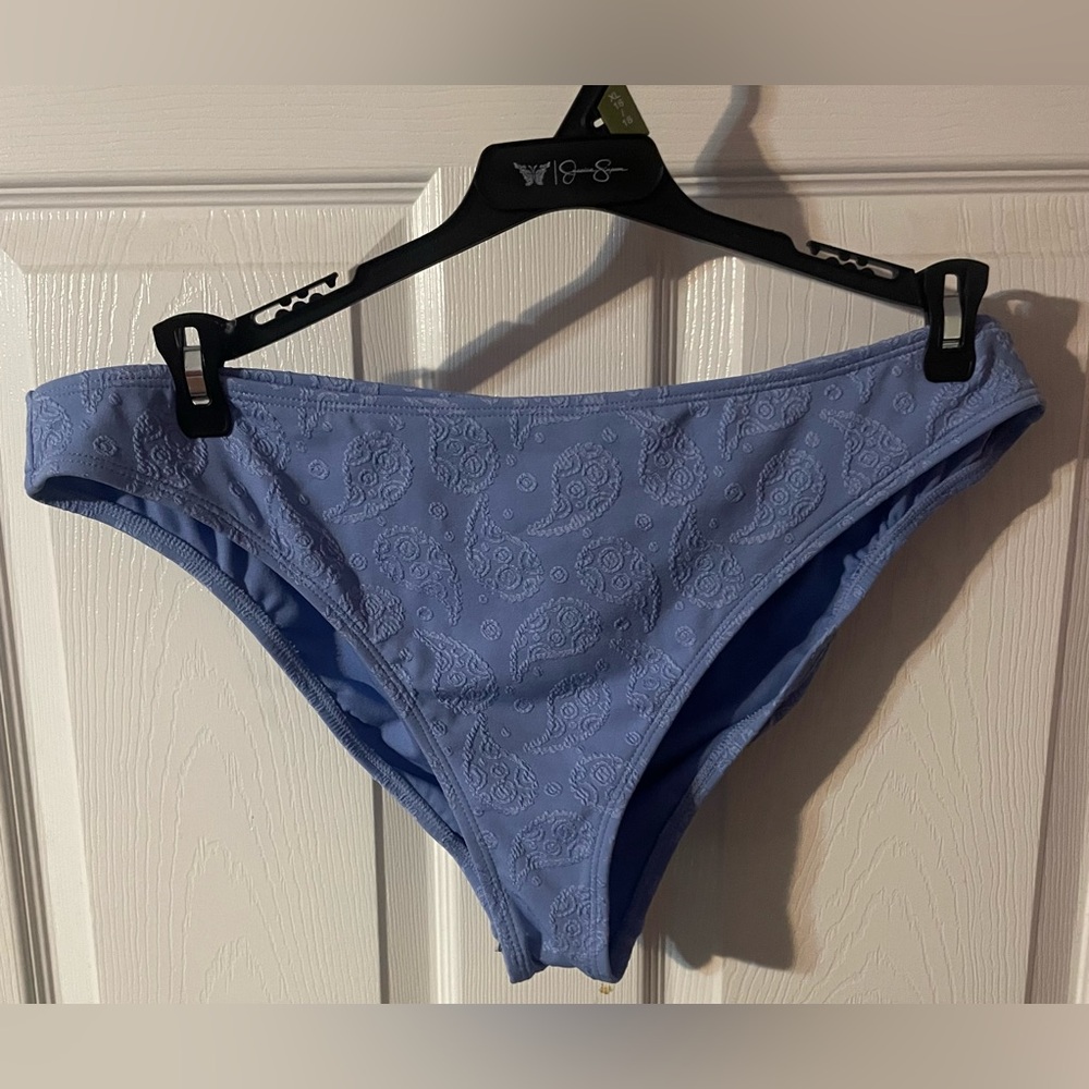 🔥 NWT Jessica Simpson Blue Paisley Bikini Swim Bottoms XL